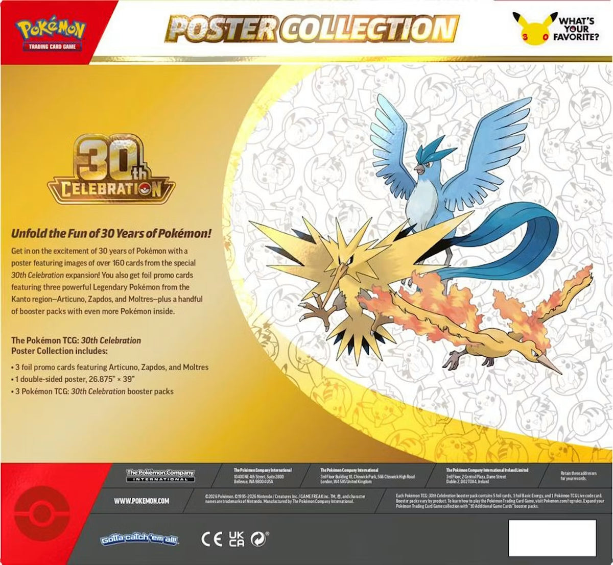 Pokemon 30th Celebration Poster Collection 6-Box Case