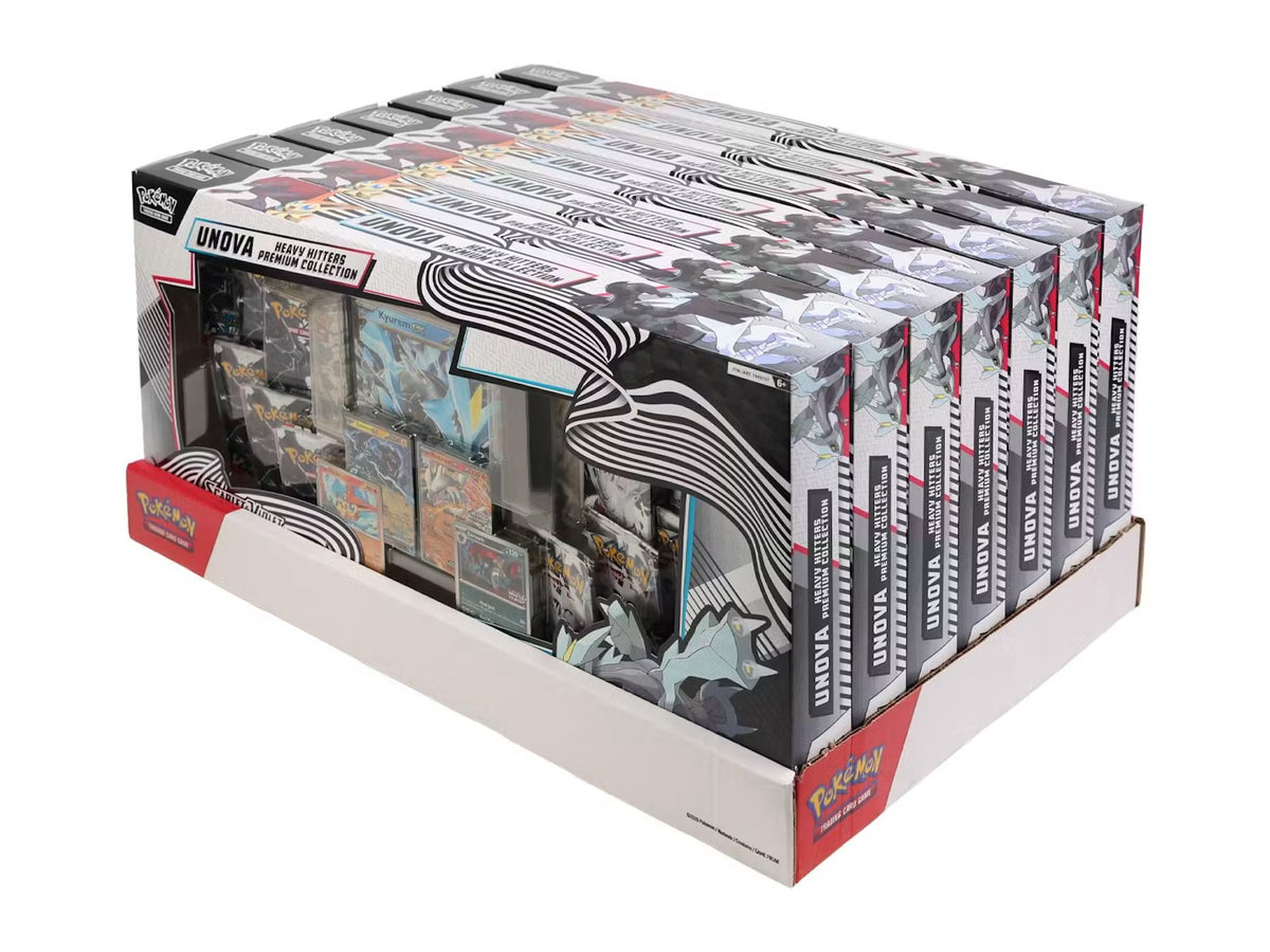 Pokemon Scarlet & Violet: Black Bolt & White Flare Unova Heavy Hitters Premium Collection 7-Box Display
