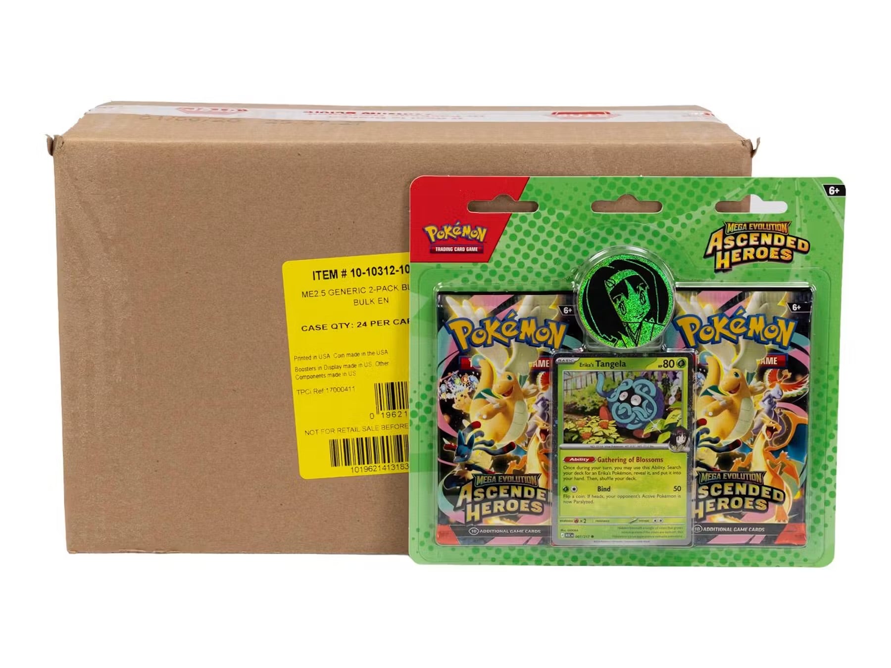 Pokemon Mega Evolution: Ascended Heroes Erika/Larry 2-Pack Blister Case (24 Ct.)