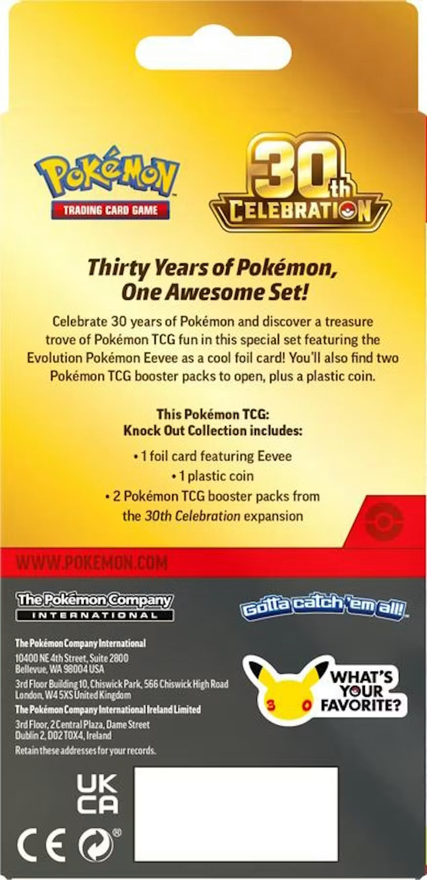 Pokemon 30th Celebration Knock Out Collection 24-Box Case