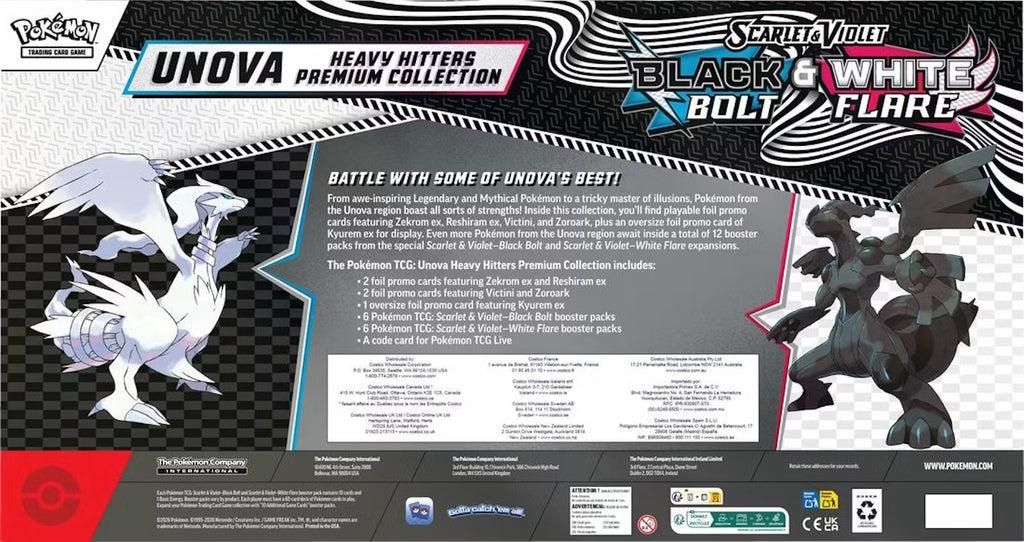 Pokemon Scarlet & Violet: Black Bolt & White Flare Unova Heavy Hitters Premium Collection 7-Box Display